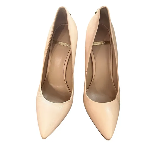 MARCIANO Leather Pointed Toe Pumps Cream‎ Sz 7 - Image 3