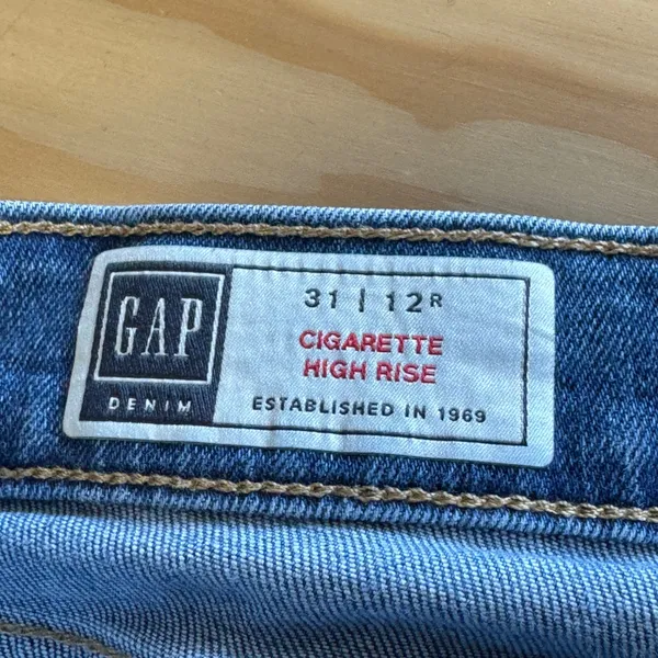Gap Cigarette High Rise Jeans Womens 31/12R Medium Wash Blue Denim Slim Leg - Image 6