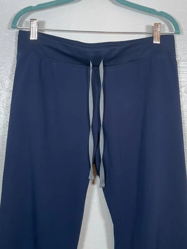 Figs Women M Navy Blue Livingston High Waisted Scrub Pants Yoga Waistband Pocket - Image 4