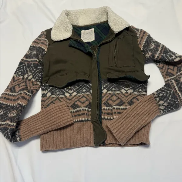 We The Free Fairisle Bomber Jacket: Size Large - Image 3