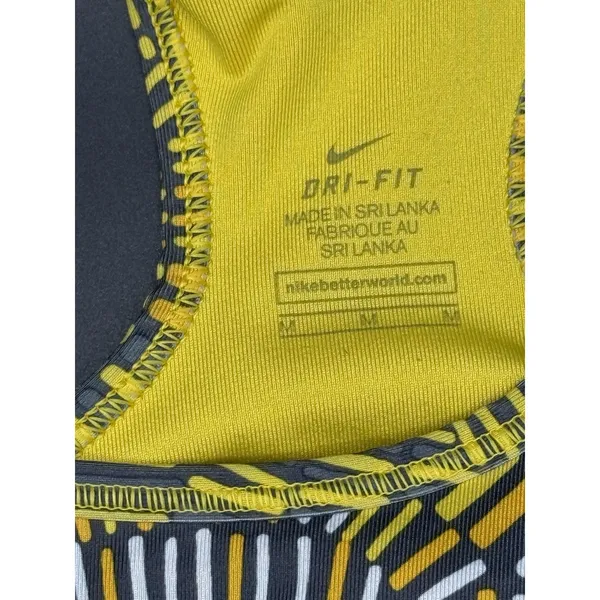 Nike Pro Dri-FIT Sports Bra Womens Yellow Racerback Medium Support Workout M D77 - Image 4