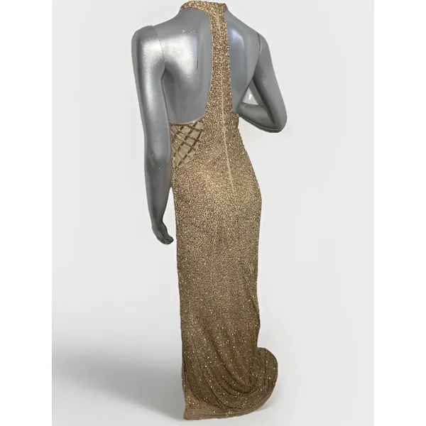 NWT Sherri Hill 53131 Beaded Halter Gown Size 10 Formal Prom Dress - Image 6