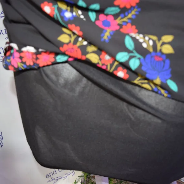 Xhilaration Spaghetti Strap Dress, Floral Pattern on Black Size XL - Image 13