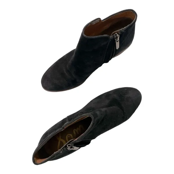 Sam Edelman Black Suede Ankle Side Zip Booties size 5.5 - Image 7