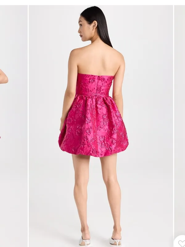 NEW Amanda Uprichard Addison Fuchsia Bubble Mini Dress, Medium, MSRP $236 - Image 2