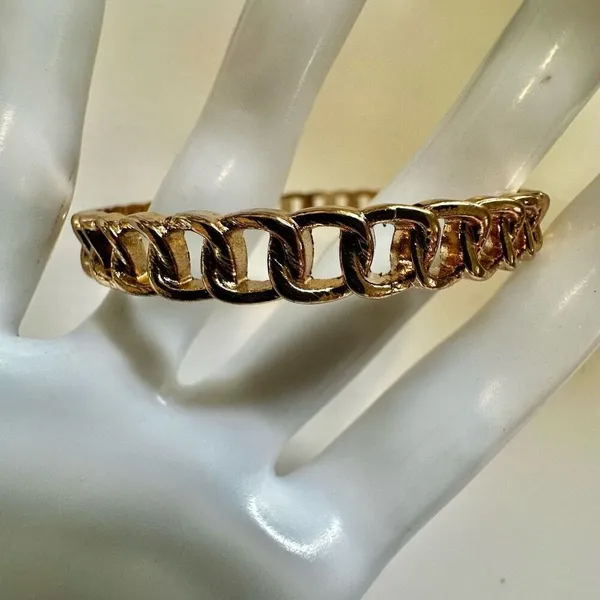 Gold tone link bangle bracelet - Image 2