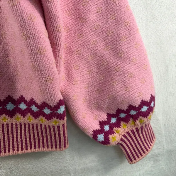 LOVESHACKFANCY S Small Honeypie Boyfriend Cardigan Sweater Pearl Buttons PInk - Image 5