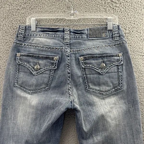 Rock And Roll Cowgirl Mid Rise Bootcut Jeans Rhinestone Western Women's 30 x‎ 34 - Image 3
