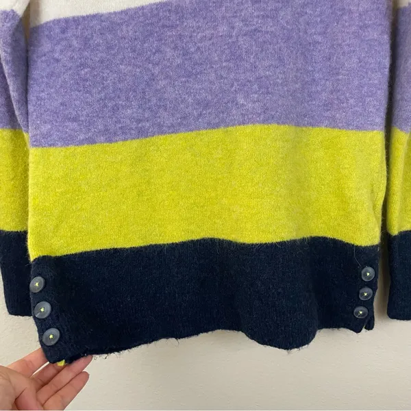 White Stuff Striped‎ Crewneck Alpaca Wool Blend Sweater Size 6 - Image 5