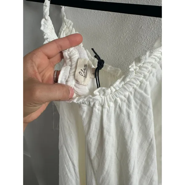 Elan White Gauze Cotton Maxi Dress Size Large NEW - Image 5