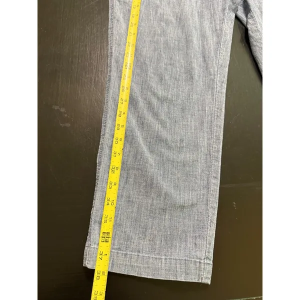 Lands End Womens 14T Mid Rise Blue Chambray Pull On Straight‎ Leg Pants - Image 2