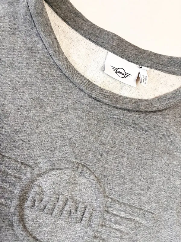 Mini Cooper Embossed 3D Wing Logo Women's Crewneck Sweatshirt BMW - L - Grey - Image 2