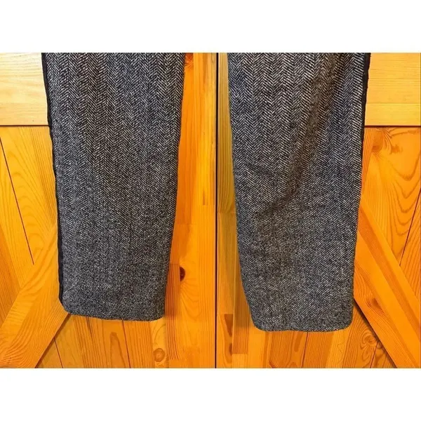 Express Editor Grey Herringbone Wool Blend Straight Leg Pants Size 6R (6678) - Image 6