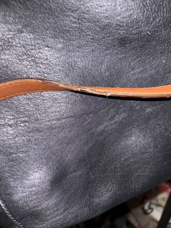 Fossil…Rachel Tote Black Pebbled Leather Tote With Brown Contrasting Handles - Image 15