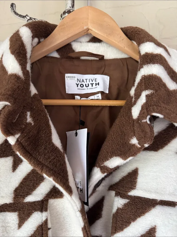 Free People Native Youth medium new HOUNDSTOOTH SHACKET jacket - Image 2