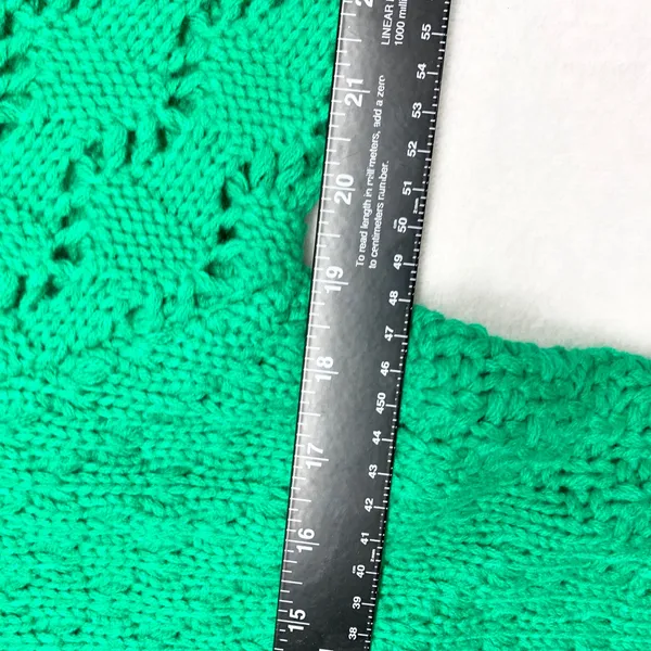 &merci Pointelle‎ Knit Crewneck Sweater Womens Size M Green MSW10084 Chunky - Image 5