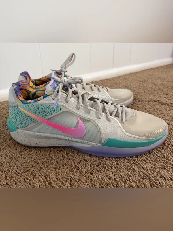 Nike Sabrina 2 Lily Basketball Shoes Gray Pink Teal Size 19.5 NWOT - Image 2