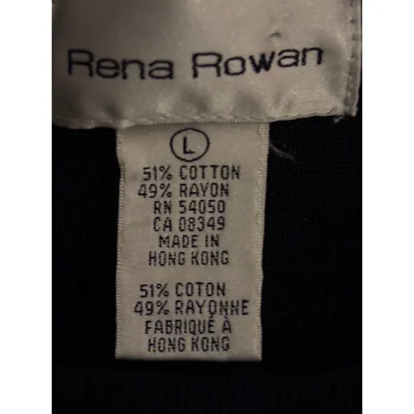 Rena Rowan Black‎ Ribbed Knit Sleeveless Tank Top L - Image 3