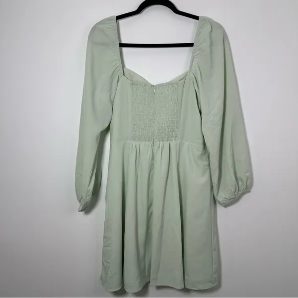 Abercrombie & Fitch Women’s Green Billowy Sleeve Corset Dress Size L NWT - Image 2