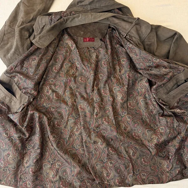 Patricks Cotacachi‎ Ecuador Brown Leather Hooded Field Jacket Paisley Lined - Image 16