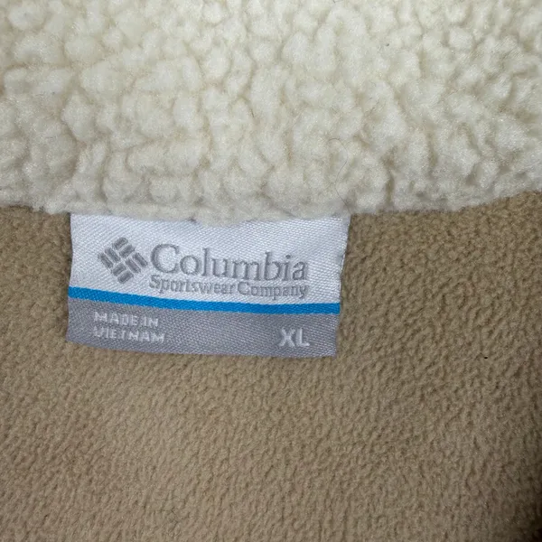 Columbia Helvetia Half Snap Fleece Pullover Women’s XL Cream Tan Sherpa Jacket - Image 4