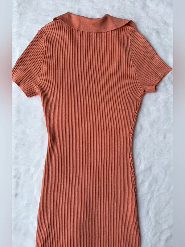 NWT Abercrombie & Fitch Elevated Knit Polo Ribbed Dress - Image 2
