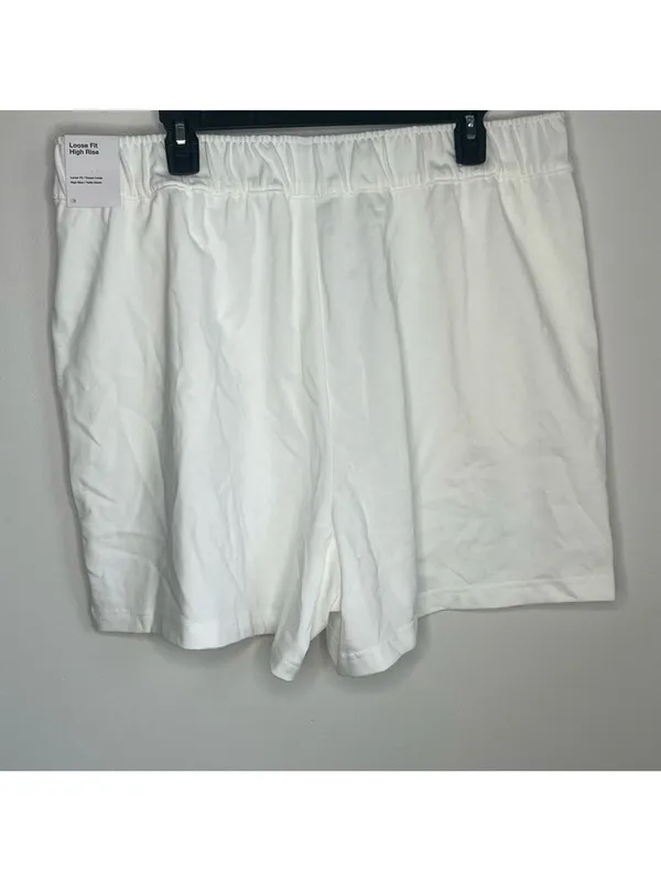 Nike NEW Women's Loose Fit High Rise White Jersey Plus Size Short Size 1X - Image 2