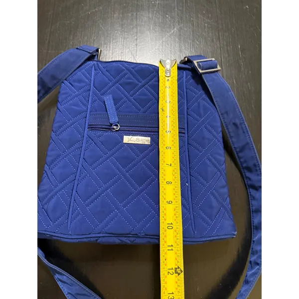 Vera Bradley Blue Quilted Microfiber Crossbody Bag Adjustable Strap Zip Pockets - Image 2