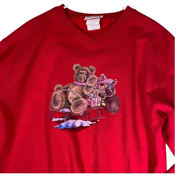 VINTAGE NORTHERN REFLECTIONS Teddy Bear Christmas Sweatshirt - Image 3