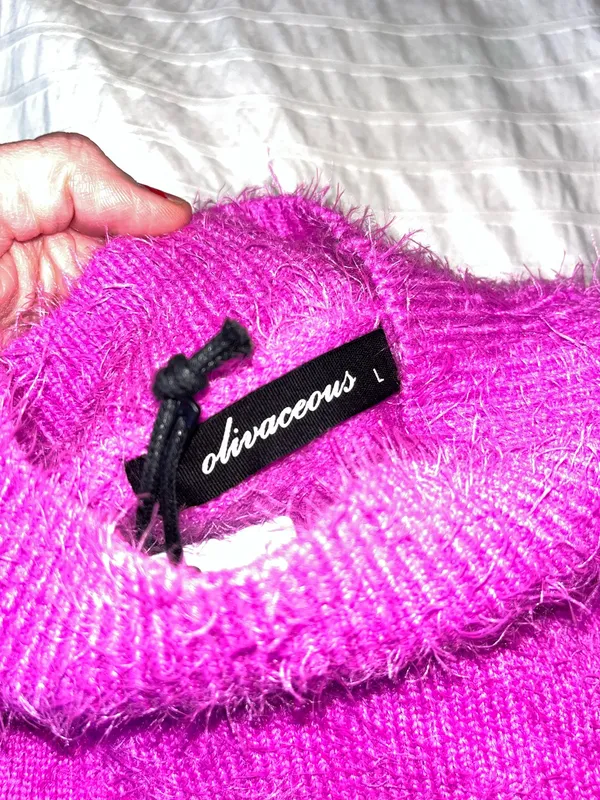 I Just Have to Have It Cropped Pink Sweater - Image 5