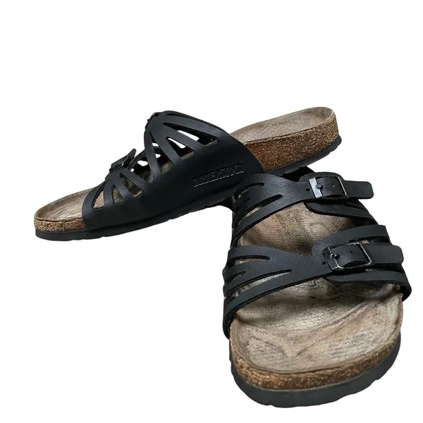 Birkenstock Granada Women's 8 Slides Sandals Size EU 39 Black Leather - Image 5