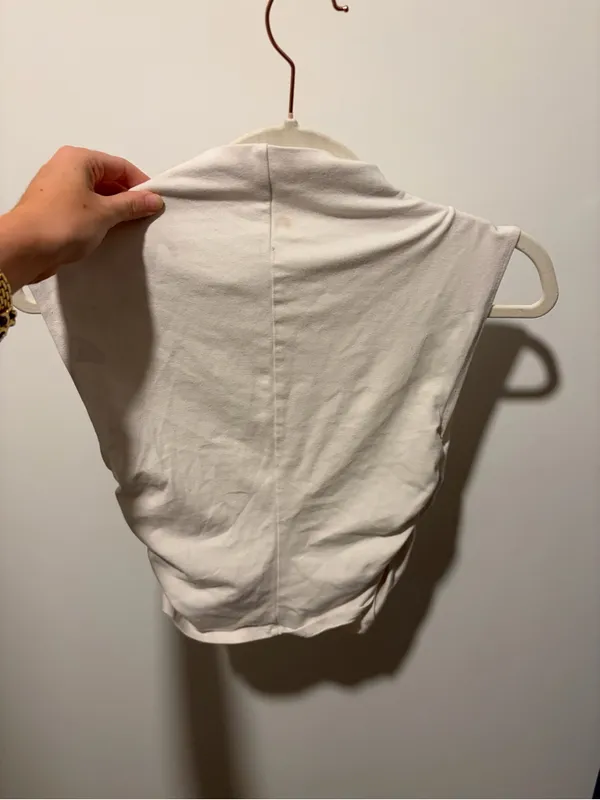Reformation White Drape Neck Sleeveless Top | XS - Image 2