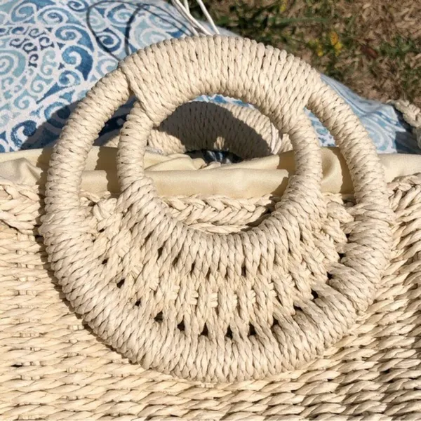 NEW Straw Purse bag Tan - Image 6