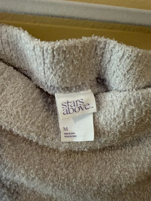 stars above Cream Plush Knit Leggings - Image 3