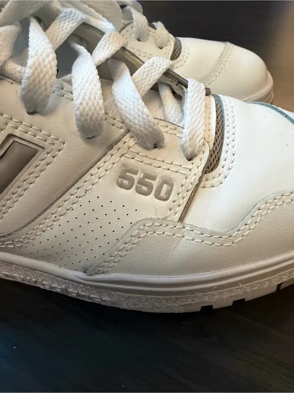 New Balance 550 Women’s 7.5 White Gray Sneakers Leather Retro Basketball - Image 7