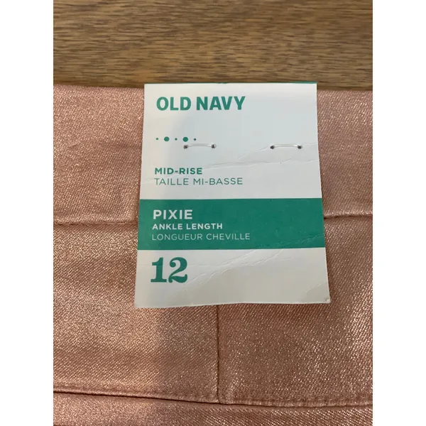 Old Navy Pixie Mid Rise Shimmer Ankle Pants Pink Size 12 New With Tag - Image 12