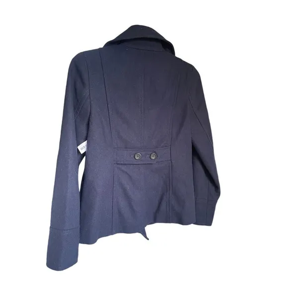 NWT Old Navy Wool Blend Double Breasted Button Down Peacoat Navy Blue M - Image 4