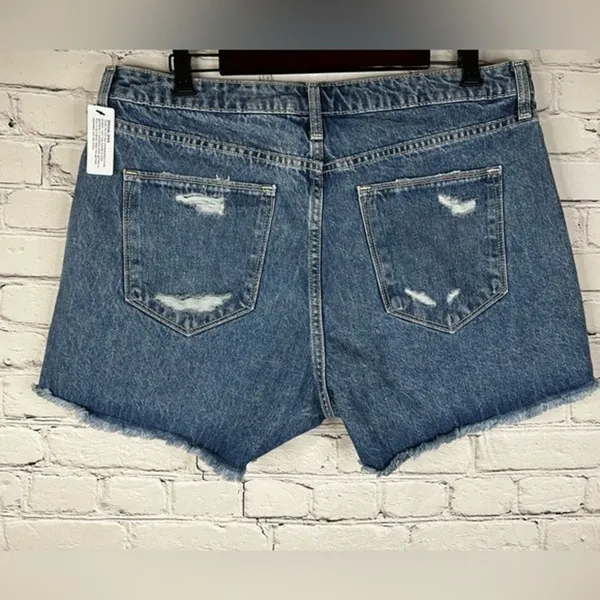 Arizona Hi‎ Rise Distressed embroidered flower denim cut off shorts size 17 NEW - Image 2