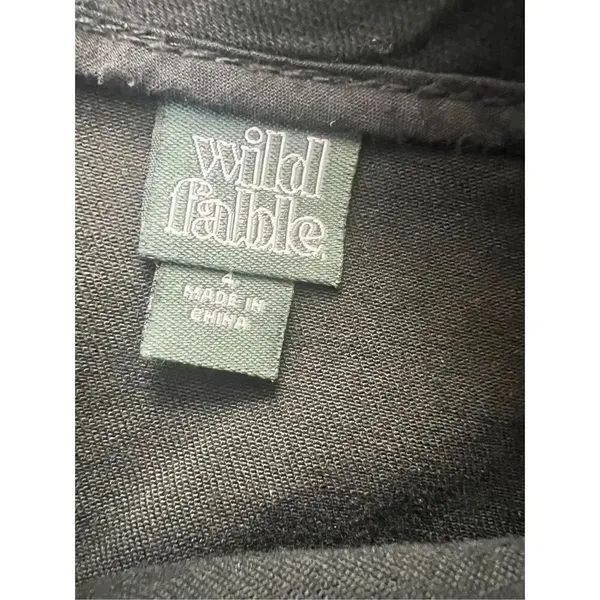 Wild Fable Black Zippered Back Denim Mini Skirt Size 4 - Image 4