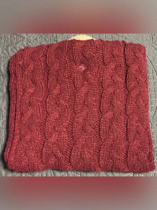 #49 Anne Klein Women’s Knit Hat & Scarf Set In Burgundy One Size - Image 2
