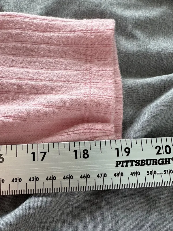 LOFT Womens Large Ribbed Side-Ruched Long Sleeve Knit Top Pink Super Soft Fitted - Image 7