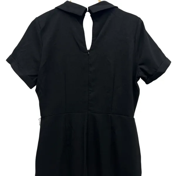 Lulus Sensible Sensation Black Tie-Front Short Sleeve Jumpsuit size Medium - Image 3