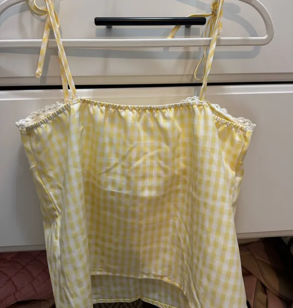 Gingham Yellow Top Size M - Image 2
