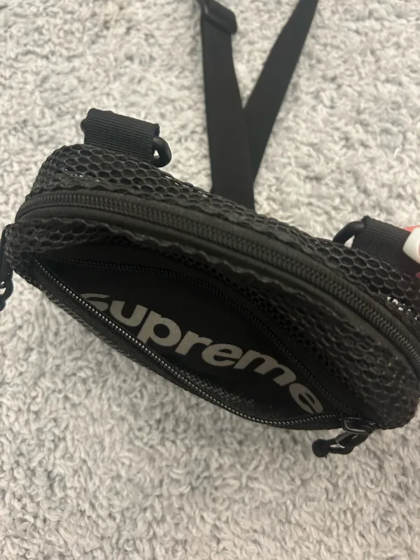 Supreme SS20 small shoulder crossbody black mesh bag - Image 5