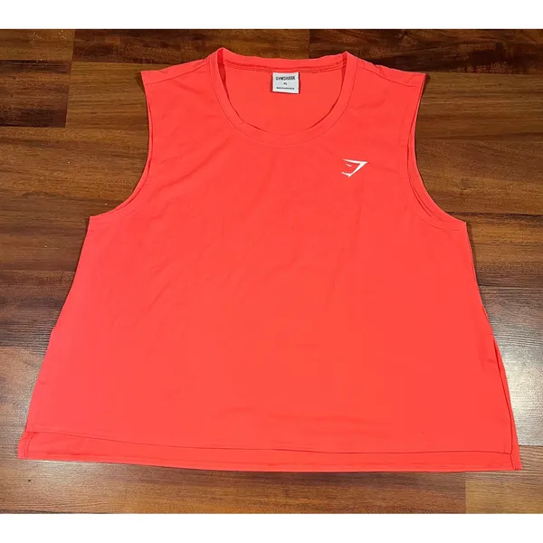 Gymshark Womens XL Sleeveless Tank Top Coral Athletic Workout Training Shirt - Image 5