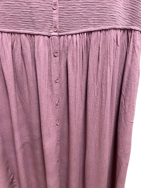 Frye Smocked Top Midi Dress Pink Size L Summer Vacation Coastal Beach Bohemian - Image 9