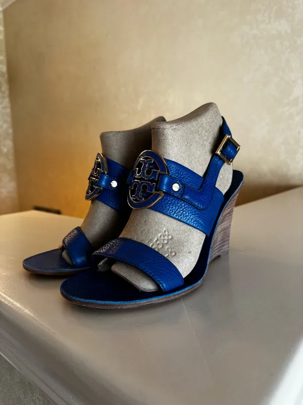 Tory Burch Blue Miller Wedge - Image 2