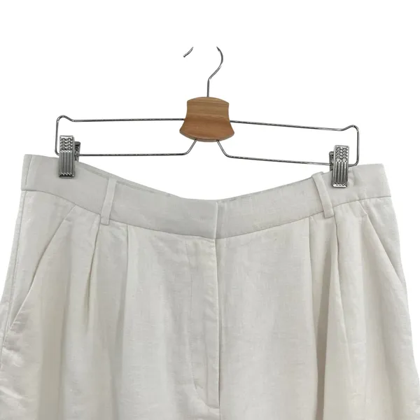 Abercrombie Sloane Tailored Shorts Linen Blend High Rise White Size 32‎ 14R - Image 2