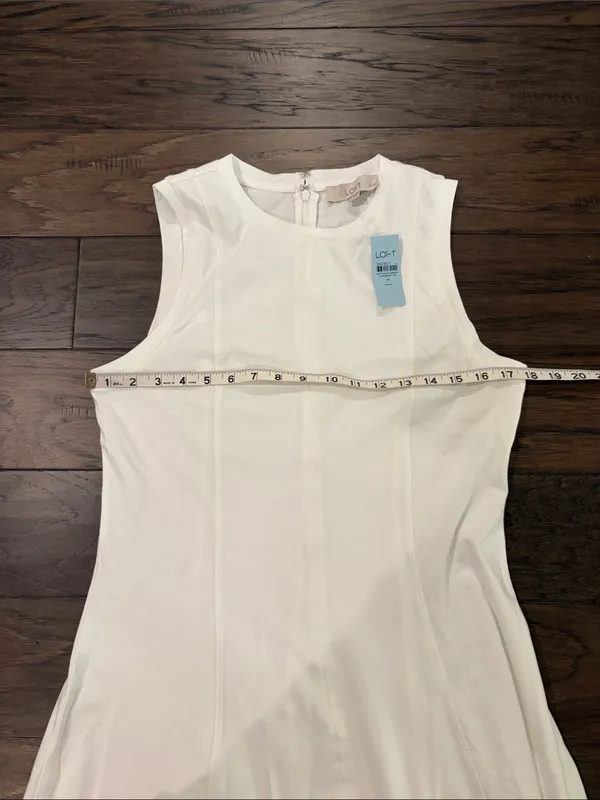 New With Tags Loft Petite Cotton Knit White Midi Dress Sz MP - Image 6