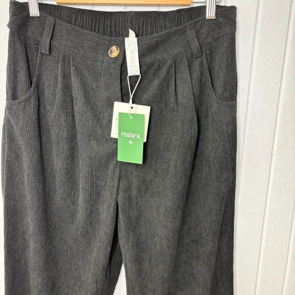 Halara High Waisted Zipper Pocket Classic Corduroy Casual Black Pants Size L‎ - Image 5